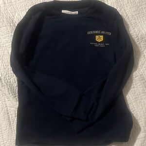 Abercrombie & Fitch Navy Long Sleeve Tee with Yellow Logo